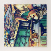 Illustration einer Puzzle-Frau Puzzle (Horizontal)