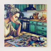 Illustration einer Puzzle-Frau Puzzle (Vertikal)