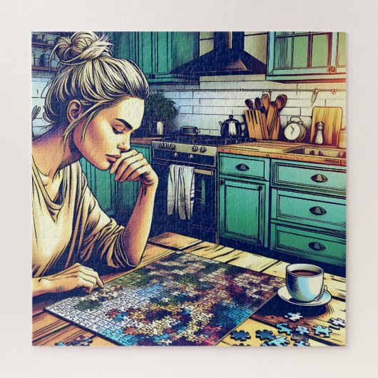 Illustration einer Puzzle-Frau Puzzle (Vertikal)