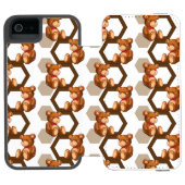 Illustration einer Reihe des Teddybären betreffen Incipio iPhone Geldbeutel-Hülle (Folio Geöffnet)