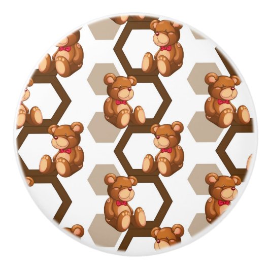 Illustration einer Reihe des Teddybären betreffen Keramikknauf (Vorderseite)