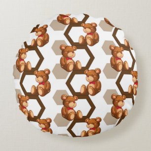 Illustration einer Reihe des Teddybären betreffen Rundes Kissen