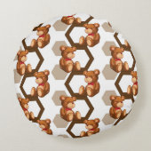 Illustration einer Reihe des Teddybären betreffen Rundes Kissen (Rückseite)