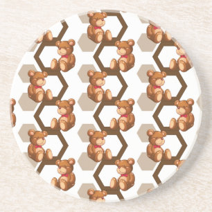 Illustration einer Reihe des Teddybären betreffen Sandstein Untersetzer