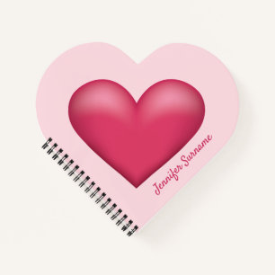 Illustration einer rosa Herzform mit individuellem Notizblock