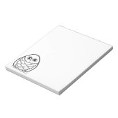 Illustration einer Schwarz-Weiß-Eule Notizblock (Rotiert)