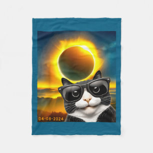 Illustration einer Smokingkatze bei totaler Sonnen Fleecedecke