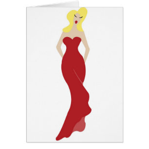 Illustration einer stilvollen Frau in einem roten