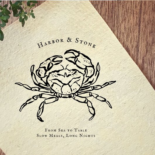 Illustration einer Strandkrabbe Gummistempel