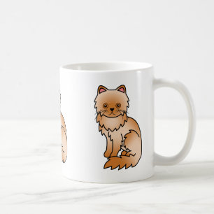 Illustration einer süßen persischen Katze in Rot i Kaffeetasse