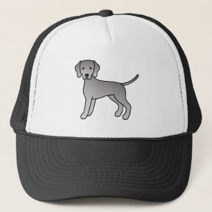 Illustration einer süßen Weimaraner-Hunde-Cartoon Truckerkappe