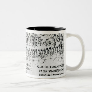 Illustration einer Szene von einem der Psalme Zweifarbige Tasse