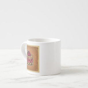Illustration einer Torte im Retro-Stil Espressotasse
