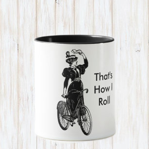 Illustration einer viktorianischen Dame auf einem  Tasse