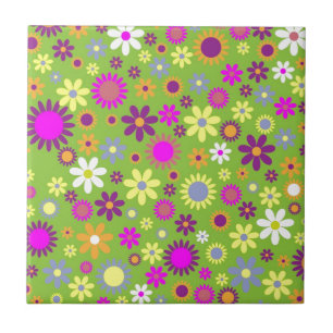 Illustration einer vintage-blumigen Frühlingsmarge Fliese