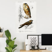 Illustration einer Vintage-Eule Poster (Heimbüro)
