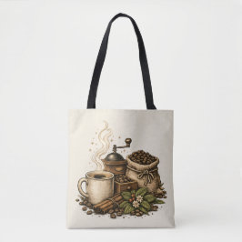 Illustration einer Vintage-Kaffeetasse Tasche