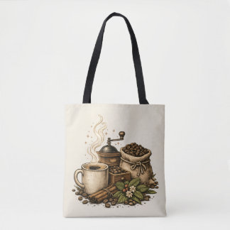 Illustration einer Vintage-Kaffeetasse Tasche