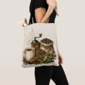 Illustration einer Vintage-Kaffeetasse Tasche (Von Nahem)
