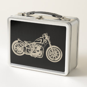 Illustration einer Vintage-Motorrad Metall Brotdose