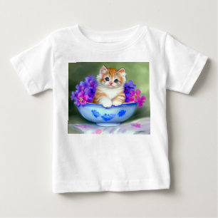Illustration einer Vintage-Orange-weißen Katze Baby T-shirt
