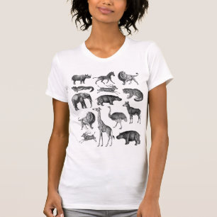 Illustration einer Vintage-Tiersafari T-Shirt