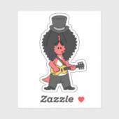 Illustration eines Allosaurus, der als Rockstar ve Aufkleber (Blatt)