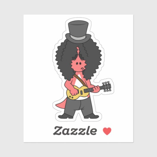 Illustration eines Allosaurus, der als Rockstar ve Aufkleber (Blatt)