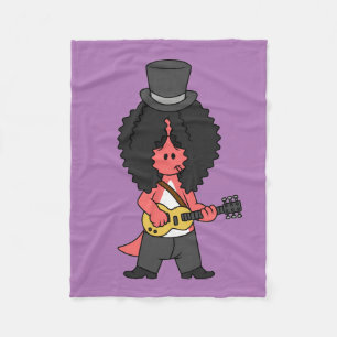 Illustration eines Allosaurus, der als Rockstar ve Fleecedecke