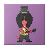 Illustration eines Allosaurus, der als Rockstar ve Fliese (Vorderseite)