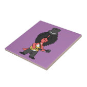 Illustration eines Allosaurus, der als Rockstar ve Fliese (Seite)