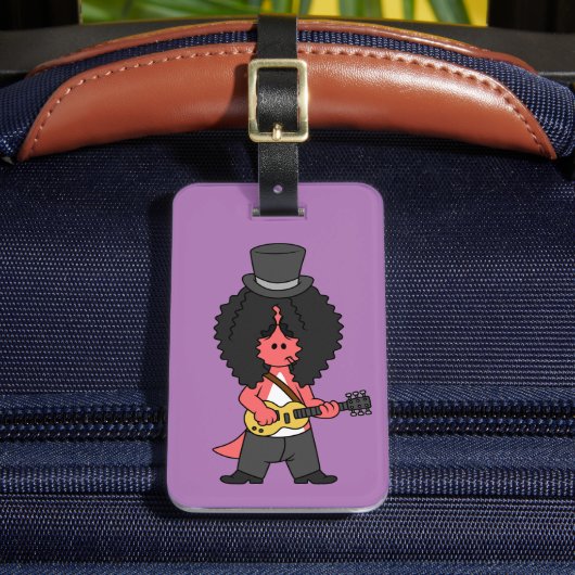 Illustration eines Allosaurus, der als Rockstar ve Gepäckanhänger (Vorderseite Insitu 2)