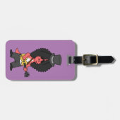 Illustration eines Allosaurus, der als Rockstar ve Gepäckanhänger (Vorderseite horizontal)