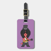 Illustration eines Allosaurus, der als Rockstar ve Gepäckanhänger (Vorderseite vertikal)