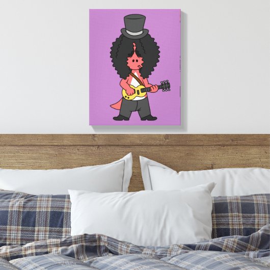 Illustration eines Allosaurus, der als Rockstar ve Leinwanddruck (Insitu (Schlafzimmer))