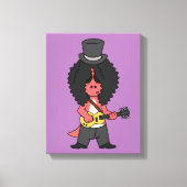 Illustration eines Allosaurus, der als Rockstar ve Leinwanddruck (Vorderseite)