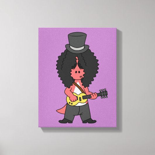 Illustration eines Allosaurus, der als Rockstar ve Leinwanddruck (Vorderseite)