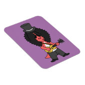 Illustration eines Allosaurus, der als Rockstar ve Magnet (Rechte Seite)