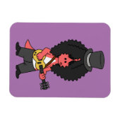 Illustration eines Allosaurus, der als Rockstar ve Magnet (Horizontal)