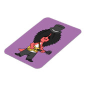 Illustration eines Allosaurus, der als Rockstar ve Magnet (Linke Seite)