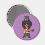 Illustration eines Allosaurus, der als Rockstar ve Magnet (Vorderseite/Rückseite)