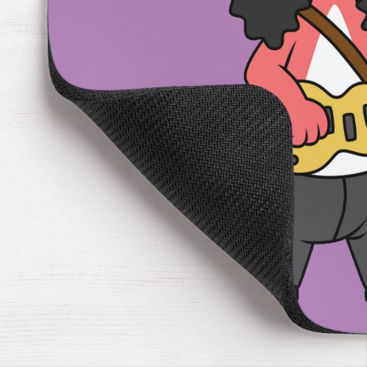 Illustration eines Allosaurus, der als Rockstar ve Mousepad (Ecke)