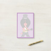 Illustration eines Allosaurus, der als Rockstar ve Post-it Klebezettel (Auf Schreibtisch)