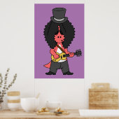 Illustration eines Allosaurus, der als Rockstar ve Poster (Küche)