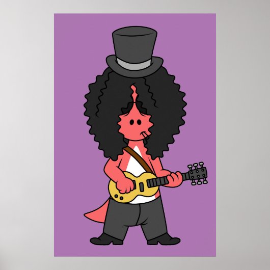 Illustration eines Allosaurus, der als Rockstar ve Poster (Vorne)