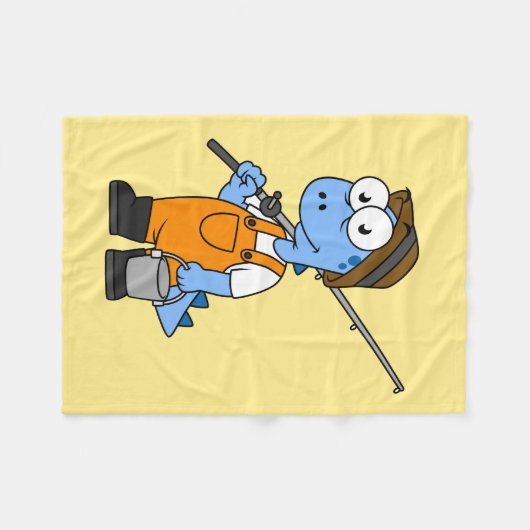 Illustration eines Allosaurus-Fischers. Fleecedecke (Vorderseite (Horizontal))