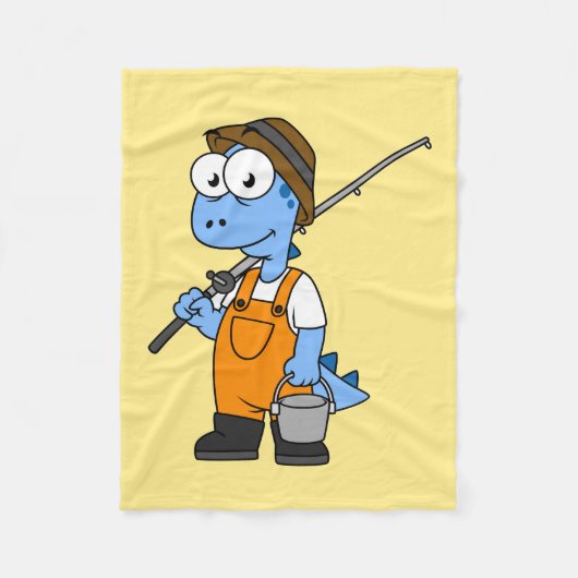 Illustration eines Allosaurus-Fischers. Fleecedecke (Vorderseite)