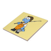 Illustration eines Allosaurus-Fischers. Fliese (Seite)