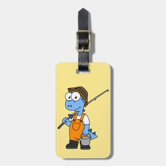 Illustration eines Allosaurus-Fischers. Gepäckanhänger (Vorderseite vertikal)