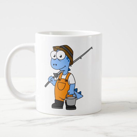 Illustration eines Allosaurus-Fischers. Jumbo-Tasse (Links)